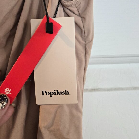 BNWT Popilush Bodysuits- Nude Sleeveless Square Neck Thong Bodysuit- NUDE XXL - Picture 4 of 4